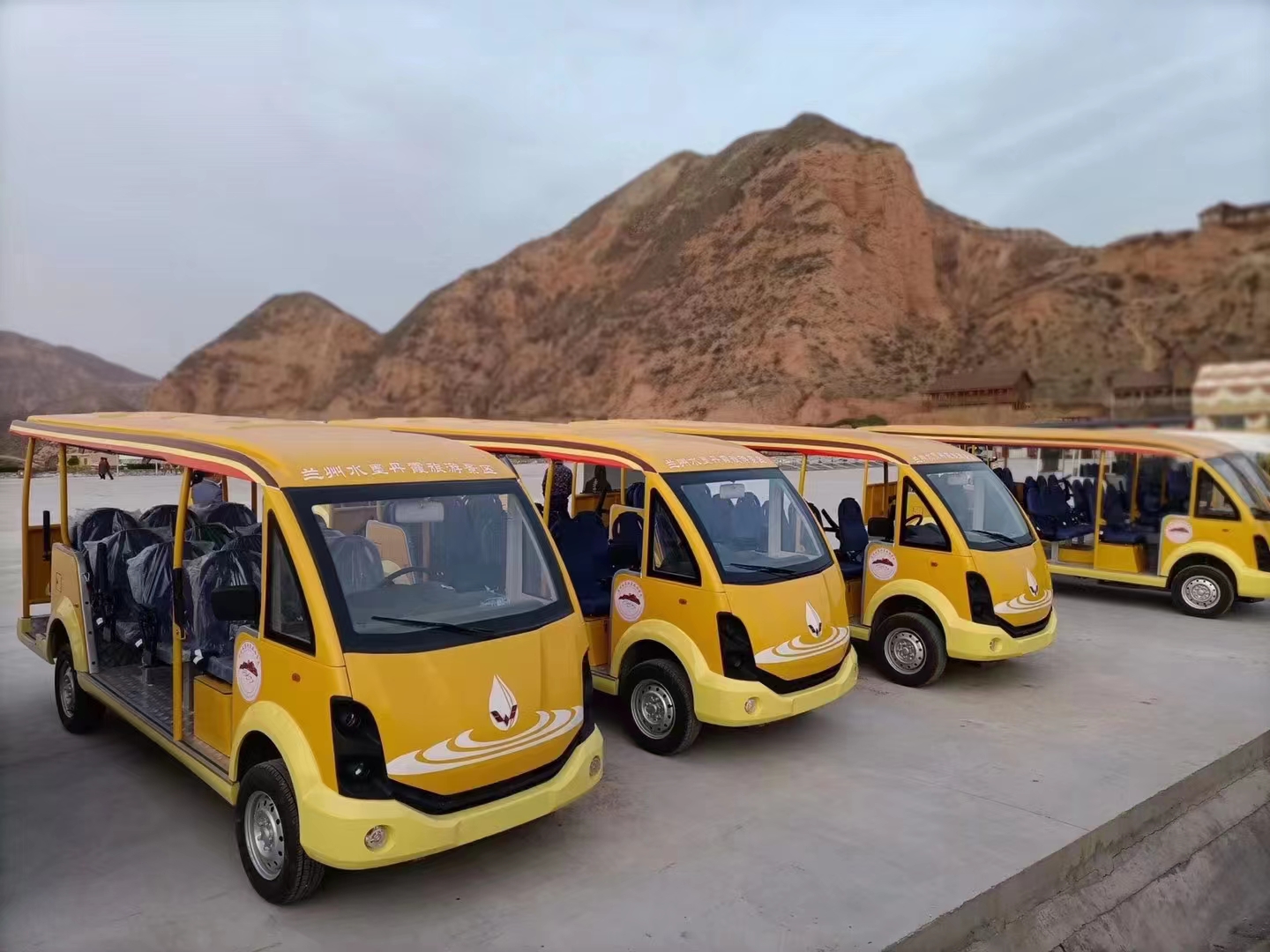 一批观光车正在被使用