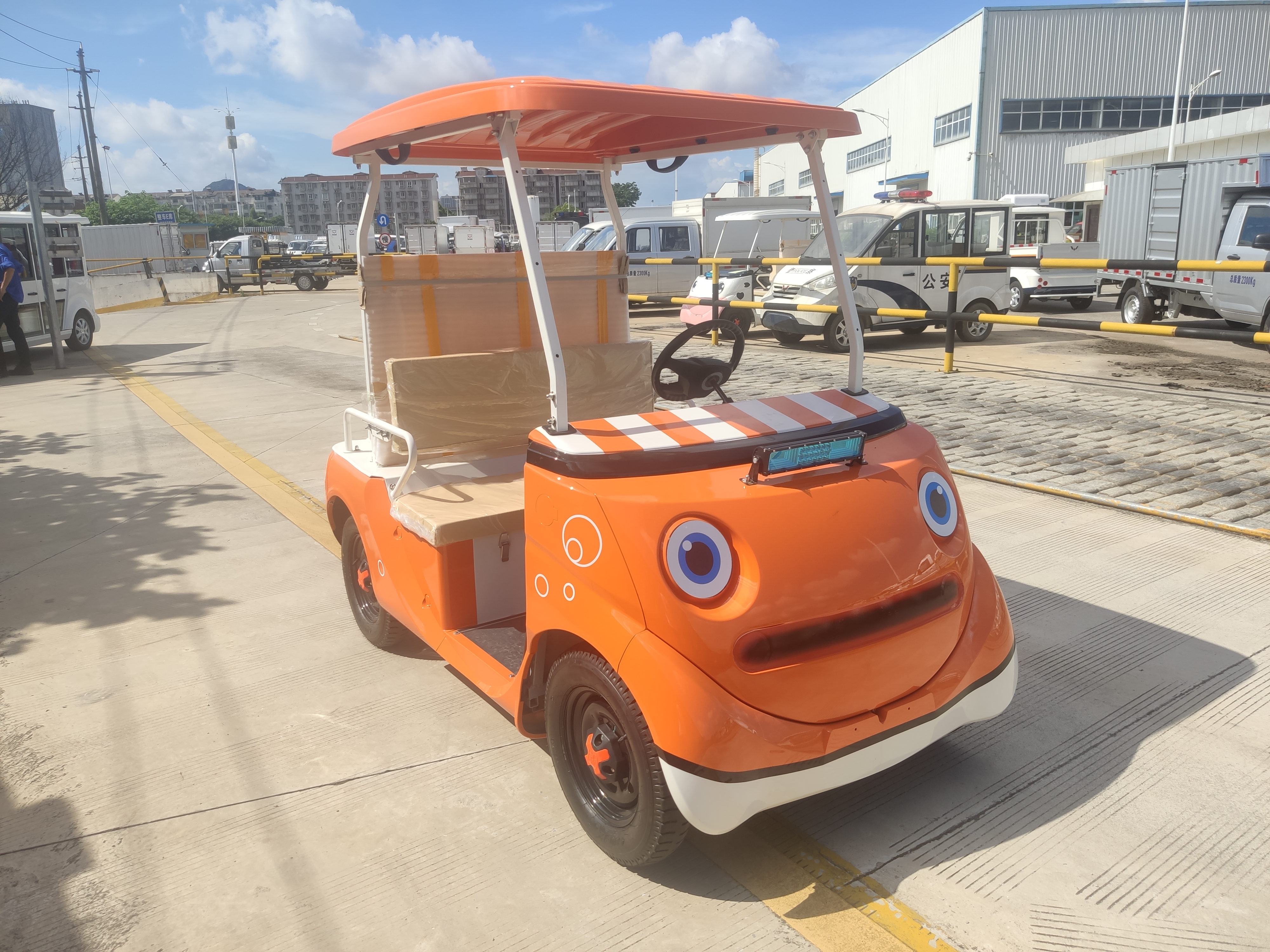 卡通造型设计的电动观光车可以在各种不同的场所提供游览服务